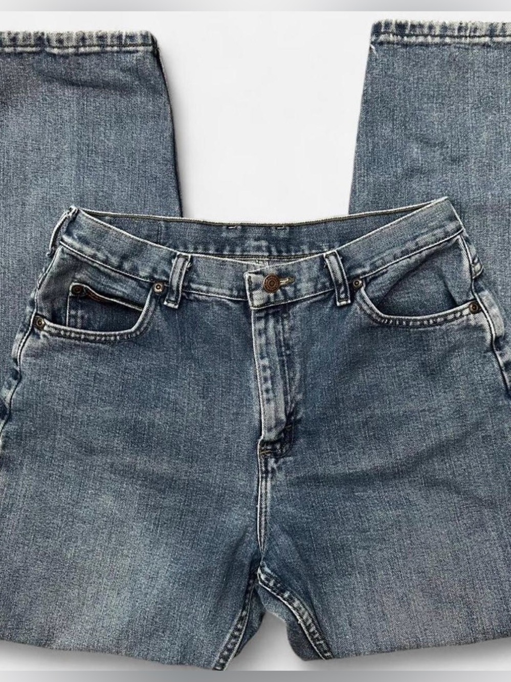 Vintage Lee 100% Cotton Light Denim Waist Snatching Relaxed Womens 10 Butter Mom